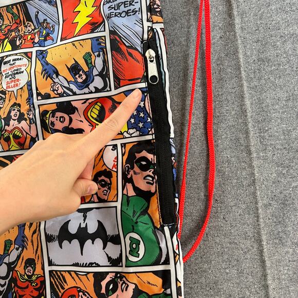 DC Comics Pull String Bag Backpack Multi Color - Picture 6 of 11